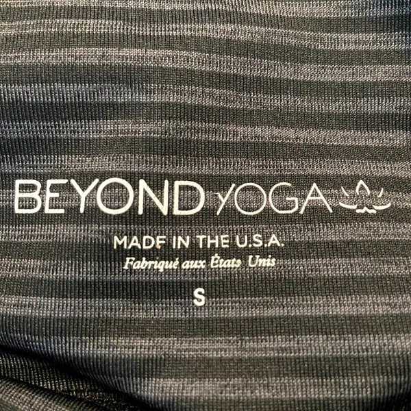 Beyond Yoga True To Stripe High Waisted Leggings Ankle Striped Black Gray Small - Image 2