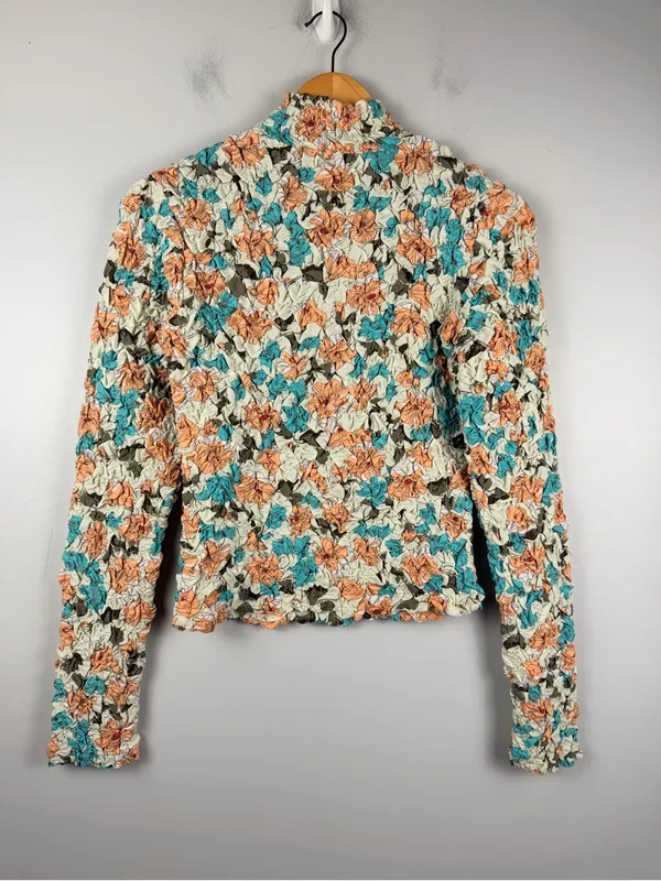 Anthropologie Dolan Left Coast Printed Pebble-Smocked Turtleneck Top size small - Image 8
