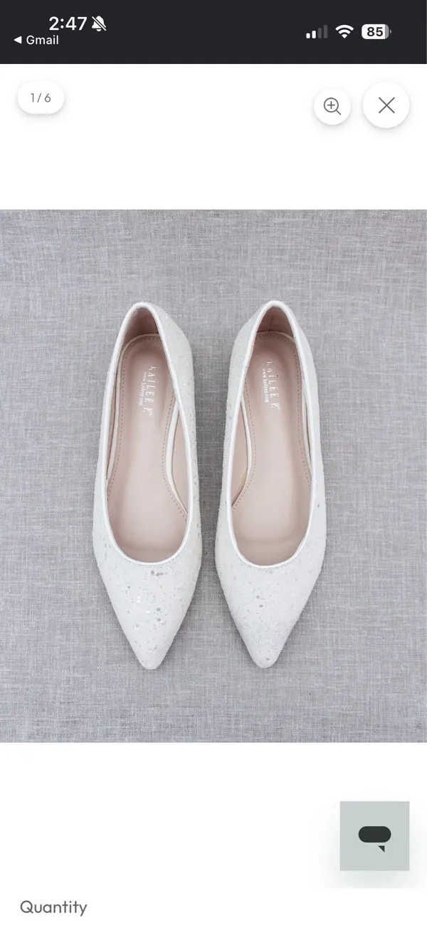 Kailee P Sequin White Flats Size 8.5 - Image 2