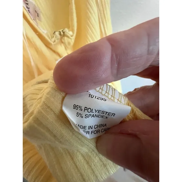 Pacsun Sun‎ Dress Size S Butter Yellow Strappy Back Mini Ribbed - Image 10