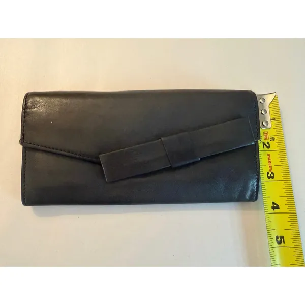 Vintage Y2K Banana Republic Long Accordion Wallet in Black Leather 7.5"x3.75" - Image 11
