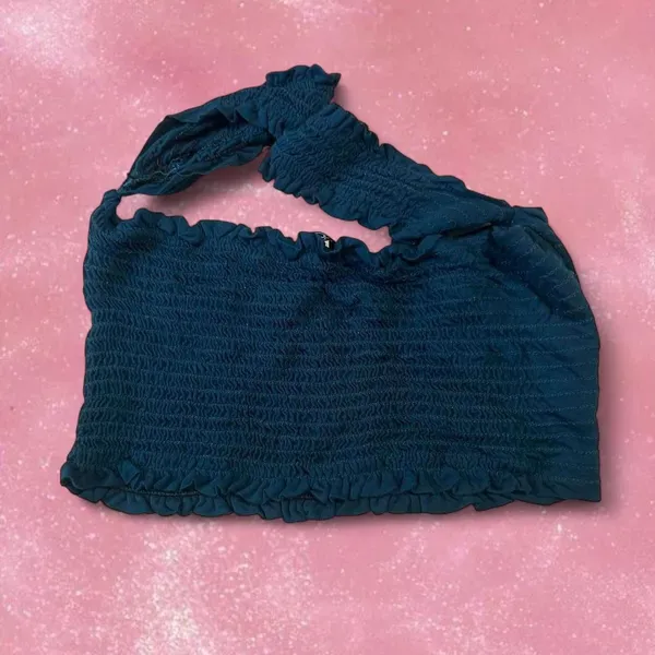 Source Unknown Dark blue going out smocked top - Image 7