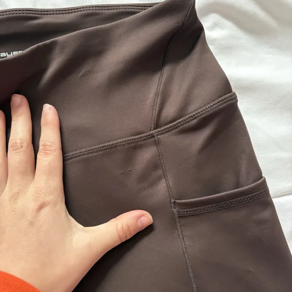 Womens Size Medium Leggings Activewear Running Yoga Brown‎ Pockets Nylon Blend - Image 5