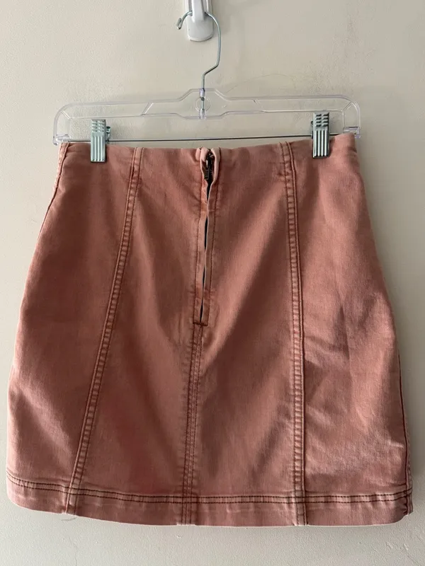 Free People Modern Femme Dusty Rose Denim Mini Skirt‎ - Image 5