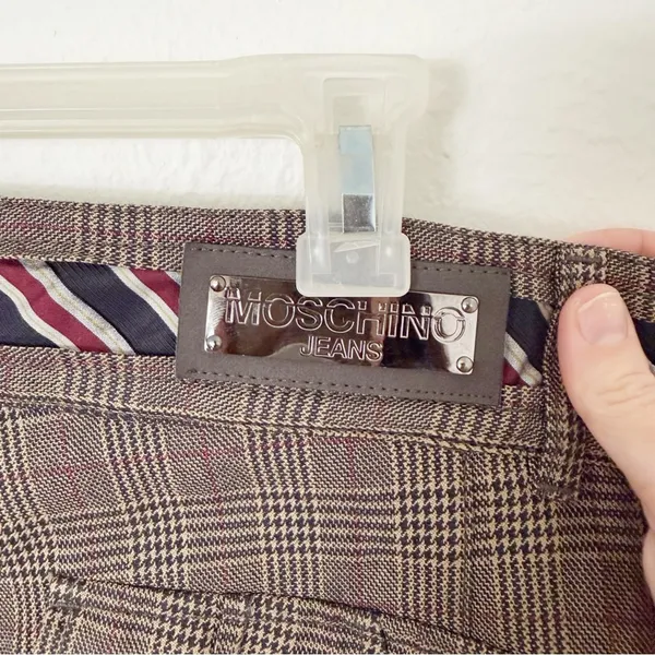 Vintage Moschino Jeans Plaid Tartan Pants Sz 30 - Image 7