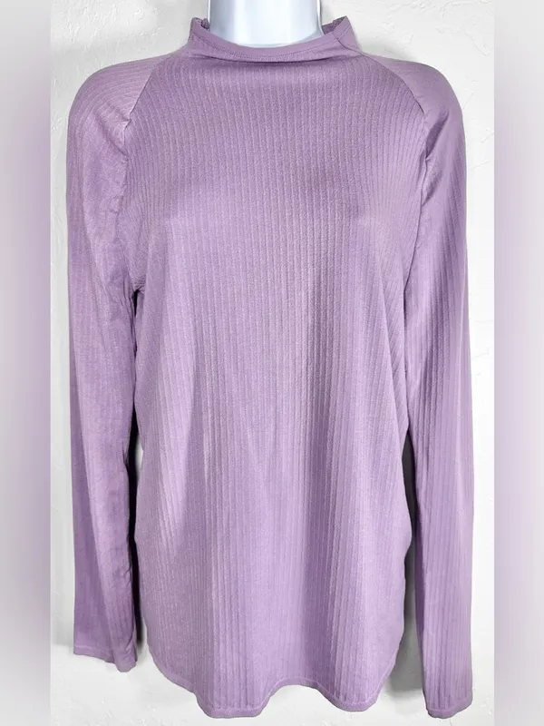 Anthropologie Indra Seamless Ribbed Mock Neck Cozy Long Sleeve Top Size XL - Image 4