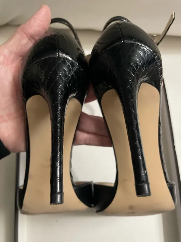Nine West Black Terasa Pointed-Toe Ankle-Strap & Silver Accents Strap Heels 6.5 - Image 8