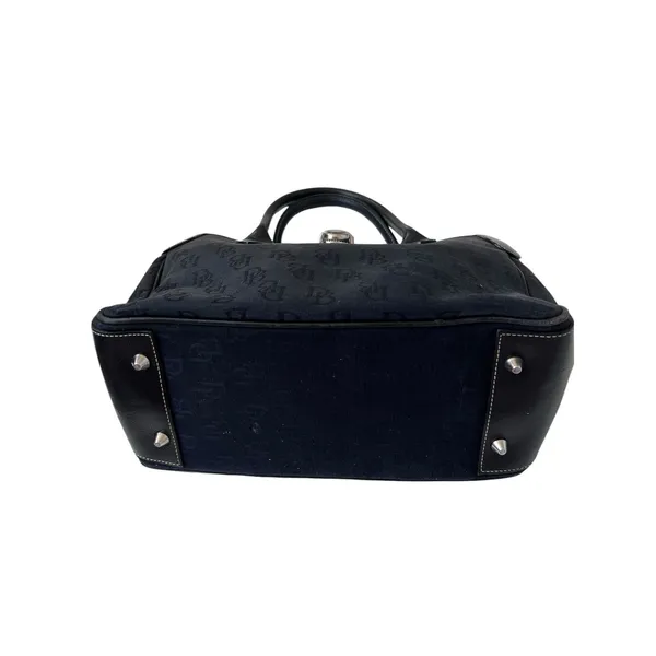 Dooney & Bourke Handbag Signature Leather Canvas Logo Black - Image 5