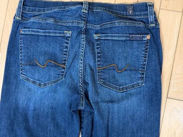 7 For All Mankind Dark Denim Ankle Gwenevere Jeans Size 28 - Image 8