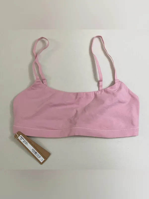 Skims Cotton Jersey Scooped Bralette Halite Pink Seamless Crop Bralette Size S - Image 3