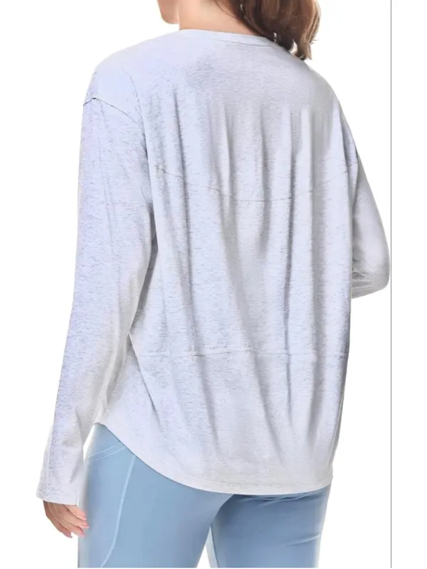 NEW THE GYM PEOPLE Long Sleeve Workout Shirts Back Loose Fit Running Tee XS - Image 2