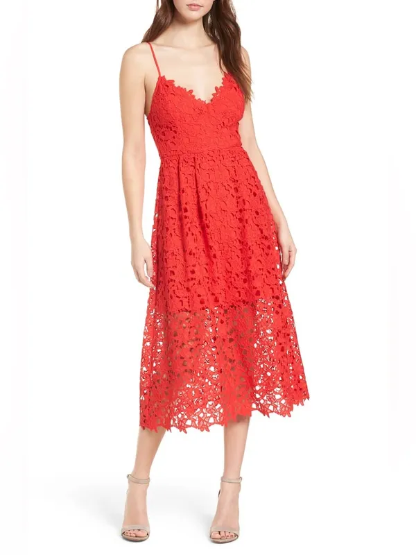ASTR The Label LACE A LINE MIDI DRESS Sz: S - Image 3