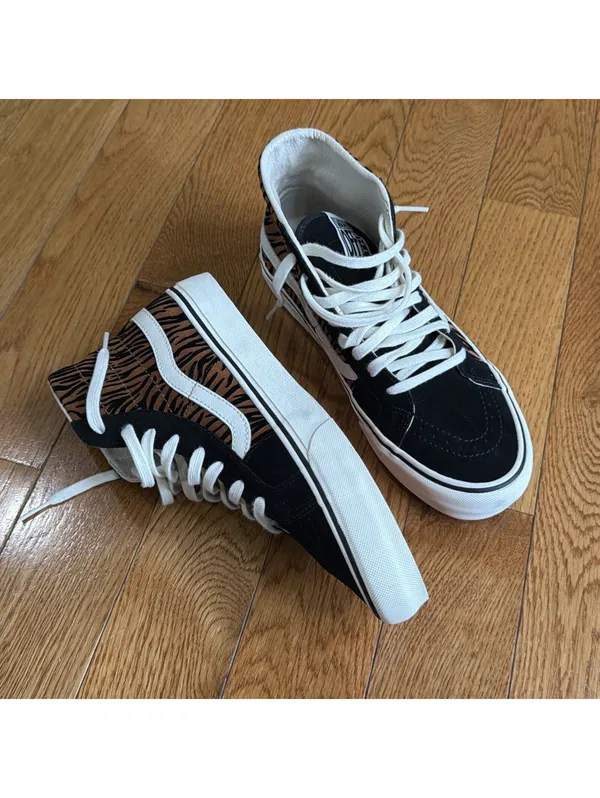 Size 8.5 US Men’s/ 10 W VANS Sk8-Hi 38 Decon S Animal Stripe Black Marshmallow - Image 5