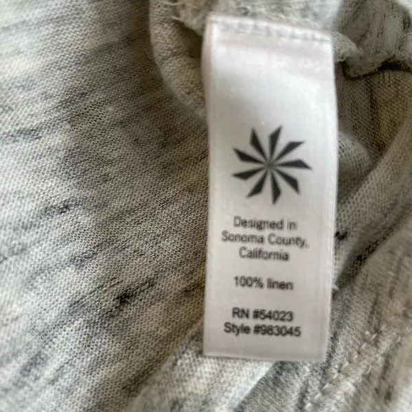 ATHLETA Shiva Linen Metallic Shimmer Long Sleeve Top in Gray Heather Size XS - Image 10