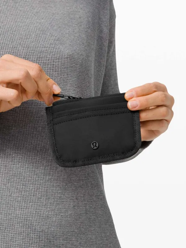 NWT Lululemon True Identity Card Case in Black Zipper Coin Pouch Water Repellent - Image 3