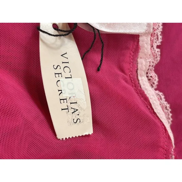 Y2K Pout By Victoria’s Secret Pink Sheer Mesh Lace Trim Cami Tank Top NWT L - Image 8