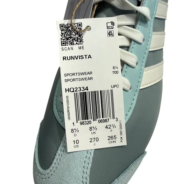 Adidas Women's Runvista Sneaker in Green, Size 10 - Image 5
