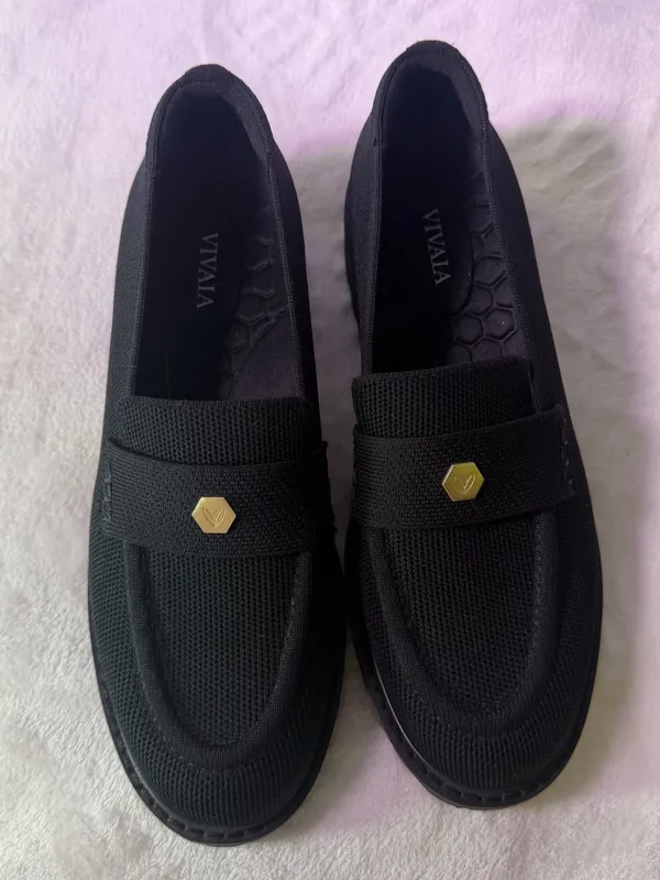 Vizzano Black Knit Penny Loafers for Women - Image 4