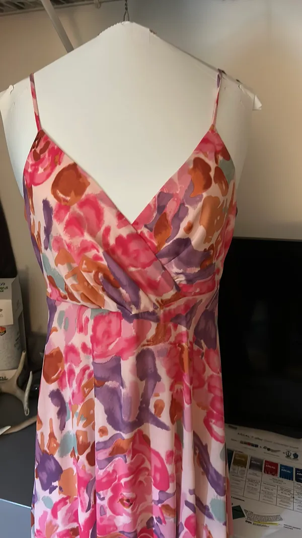 Pink Floral Maxi Petal and Pup Dress - Image 5