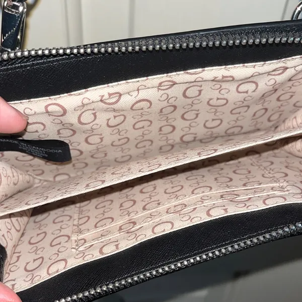 Guess Black Wallet with Multicolor Logo - Image 3