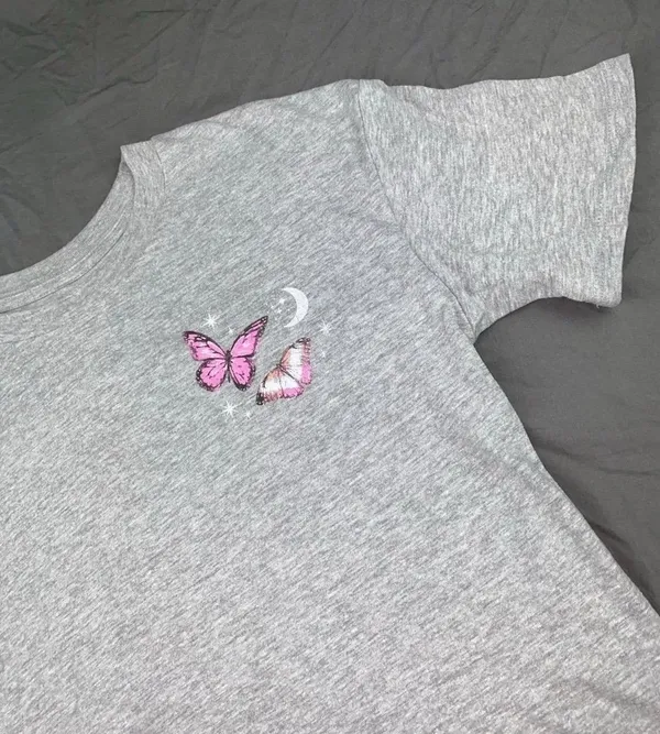 NEW Butterfly Tshirt Gray - Image 6