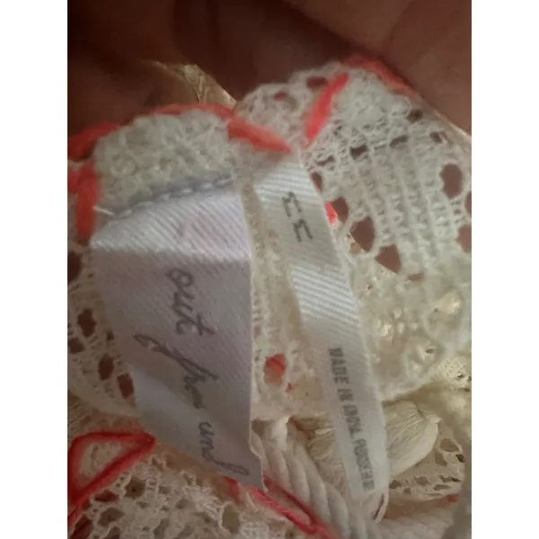 Out‎ From Under Crochet Cover Up Tunic Dress Ivory Orange Trim Backless - Image 6
