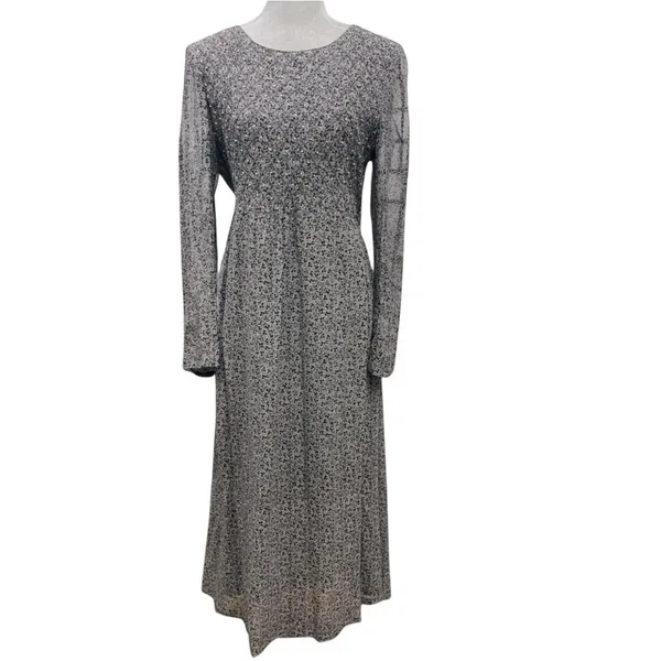 Sarah Elizabeth Vintage Floral Tie Back Pleated Maxi Prairie Dress size 10 - Image 2