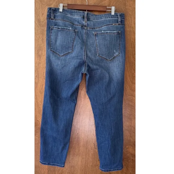 Kancan Sz 18 Cropped High Rise Distressed Dark Wash Jean Casual Streetwear Denim - Image 3
