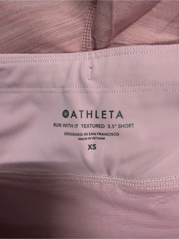 Athleta Run With It Textured 3.5” Running Shorts Pink Size XS Lined - Image 5