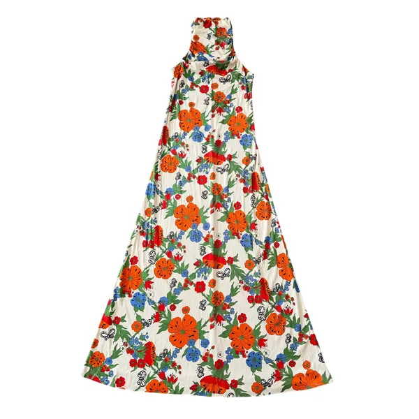 Vintage‎ Groovy Corky Craig California Maxi Dress 70s High Neck Flower Power - Image 7
