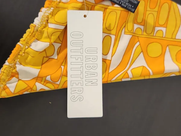 Out From Under Urban Outfitters Orange Retro Print Bikini Top Size Medium NWT - Image 5