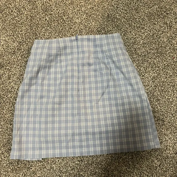 Brandy Melville Light Blue Checkered Pencil Skirt - Image 2