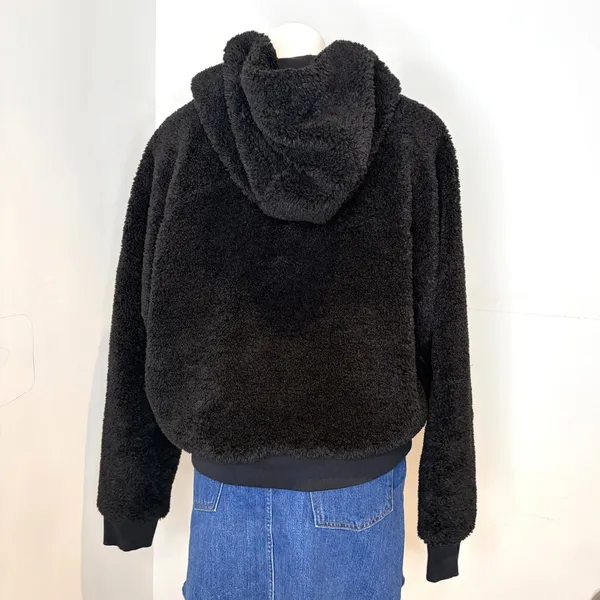 Lululemon Textured Fleece 1/2 Zip Hoodie Women 12 Black LW3FLRS NWT Plush Cozy - Image 6