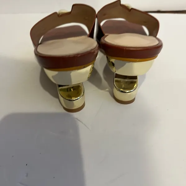 Chic Brown Mules with Pearl Detailing - Image 4