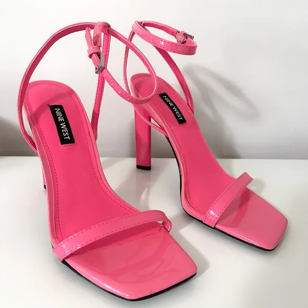 Nine West Hotz3 Neon Pink Stilettos Strappy Dress Heels 5.5 - Image 2