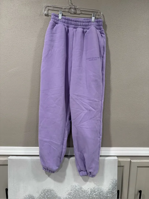 Comfrt Pastel Sweatpants Lavender Purple - Image 2