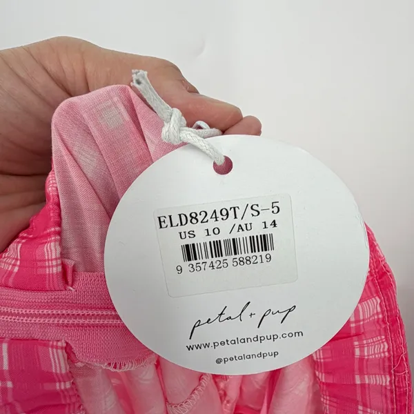 Petal + Pup Pink Gingham High Low Crop Top and Maxi Skirt Set Size 10 US - Image 9