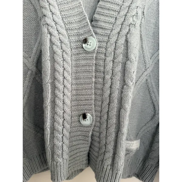 Taylor Swift The Tortured Poets Department Gray Button Down Cardigan Size M/L - Image 10