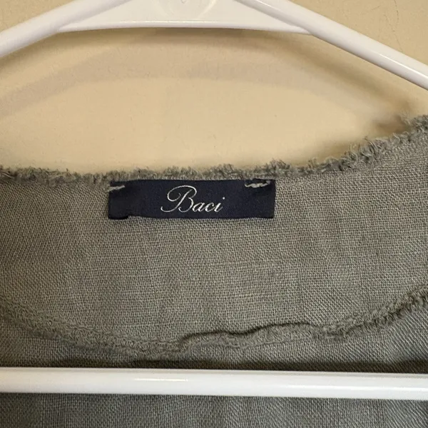 BACI Italian Linen Jacket Green Gray Medium 5181683‎ KAK - Image 4