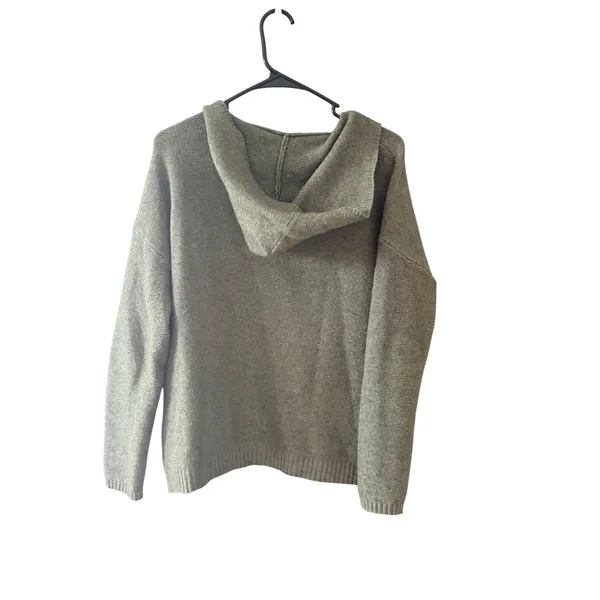Korye‎ Womens Olive Green Hooded V-Neck Knit Sweater Casual Outdoors Small - Image 7