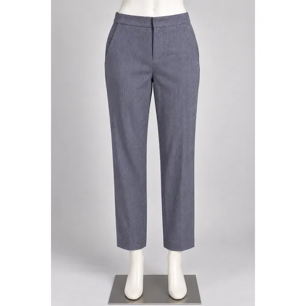 Zara Blue Linen Blend High Waist Straight Leg Trouser Pant Sz Large Minimalist - Image 2