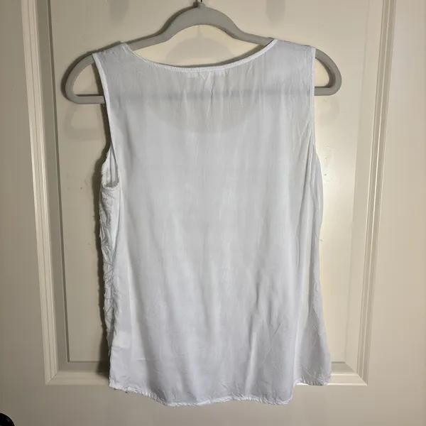 mi ami White Sleeveless Shirt Layering‎ Tank Top Size Small Coastal Beach Boho - Image 5