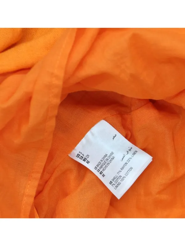Bar III Womens Mini Linen Blend Dress Lined Bright Orange S - Image 4