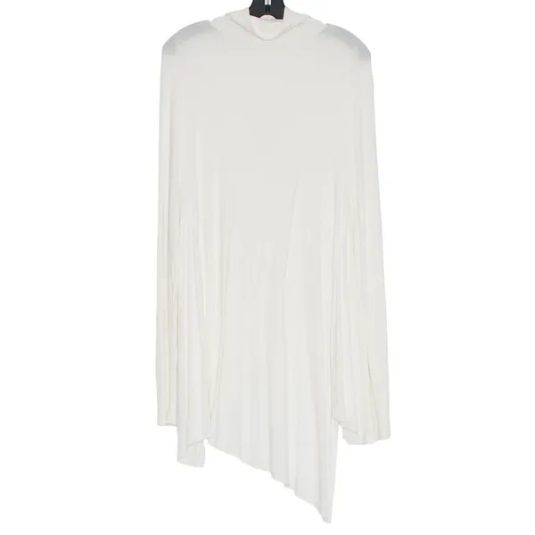 Free People Tunic Top Uptown Turtleneck Asymmetrical Ribbed Boho Ivory Large - Image 2