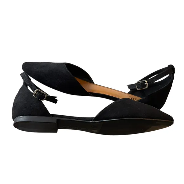 ANA Black Ballet Flat Darrell Ankle Strap Sandals Size 9.5 - Image 7