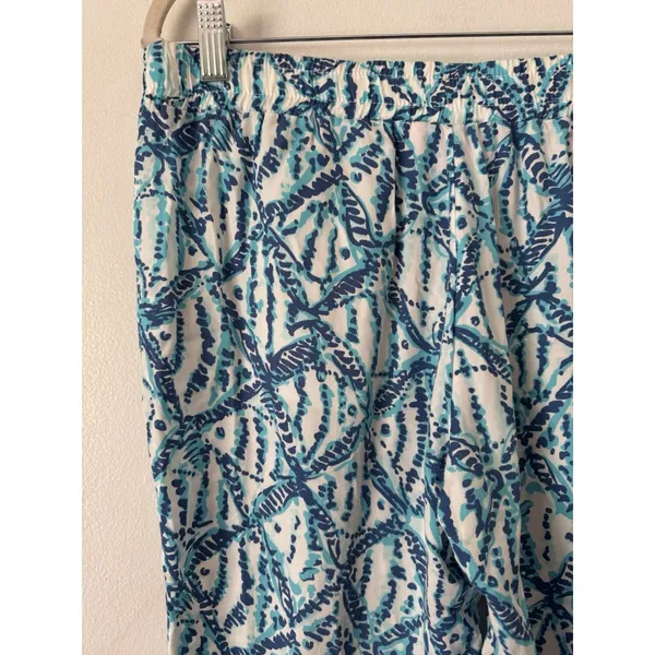 Lilly Pulitzer Piper Island Jogger Pants Sparkling Blue Hook Up Size Medium - Image 4