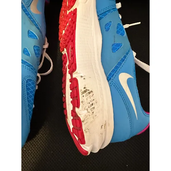 Nike Lunarlon‎ Running Shoes Blue Silver Hot Pink White 488164-400 Womens Sz 9 - Image 5
