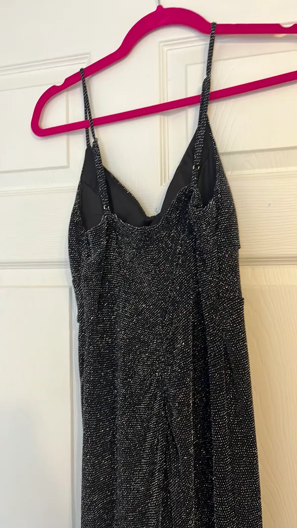 David's Bridal black sparkly prom dress - Image 3
