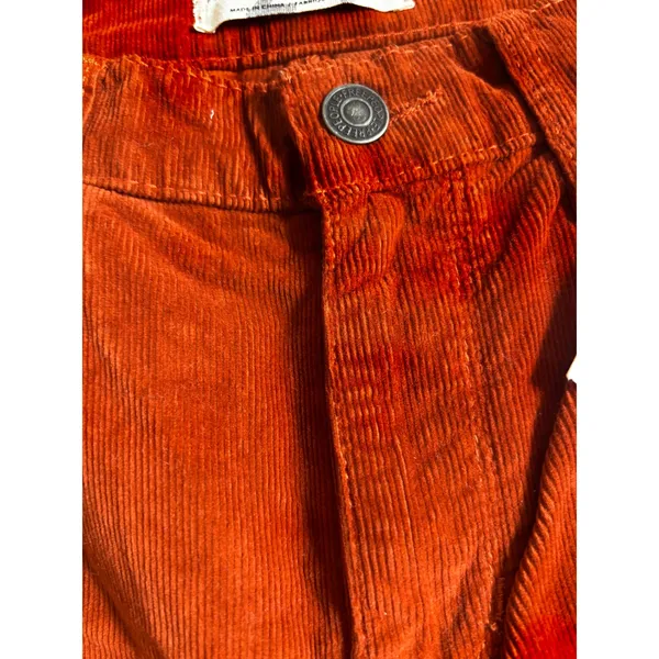 NWT Free People Corduroy Pants 24 Fired Chestnut Burnt Orange Boho Slim Straight - Image 6