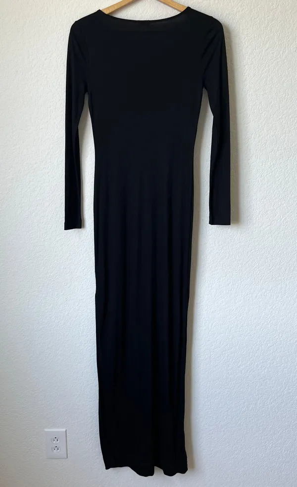 L’agence Black Lace Up Long Sleeve Maxi Dress - Image 11